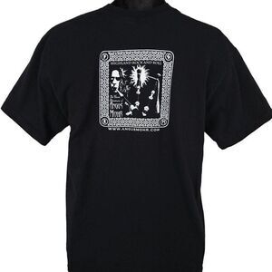 Vintage Angus Mohr T Shirt Mens Size Large Black Y2K Heroic Adventures Hard Rock